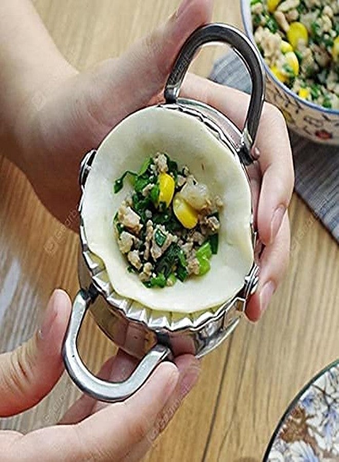 SEASPIRIT Stainless Steel Dumpling Maker(Momos Maker) Dough Pres Mould Wrapper Dough Cutter for Kitchen Making Tools (1 pcs) - Image 1